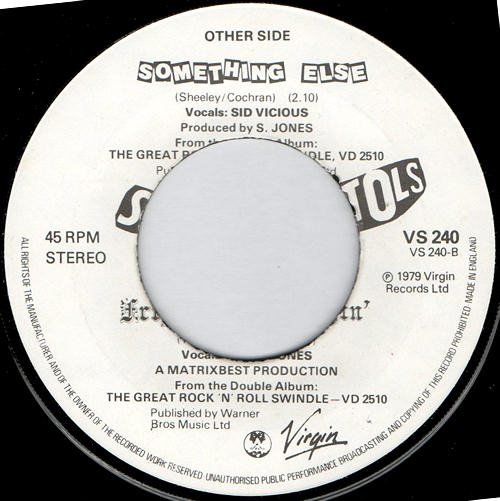 Something Else / Friggin' In The Riggin' (Virgin VS 240) Jukebox issue